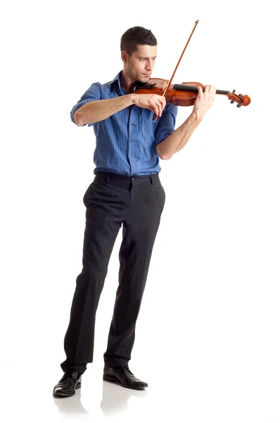 Ember, hegedű — Stock Fotó