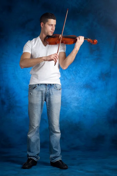 Muž s housle — Stock fotografie