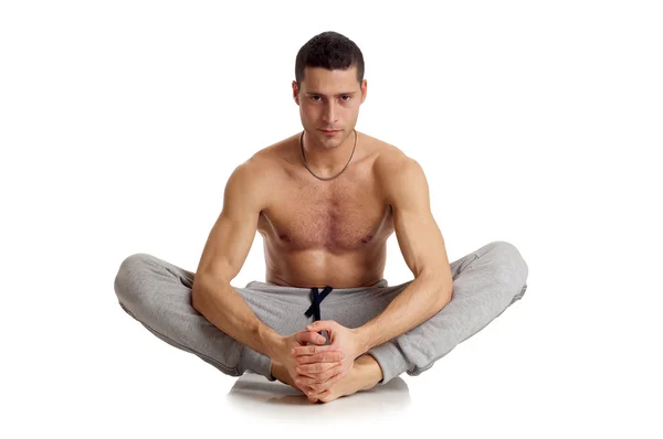 Man op yoga positie — Stockfoto