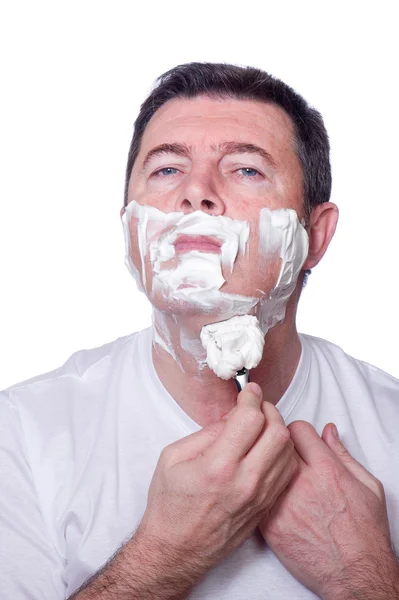 Man shaving beard — Stock Photo, Image