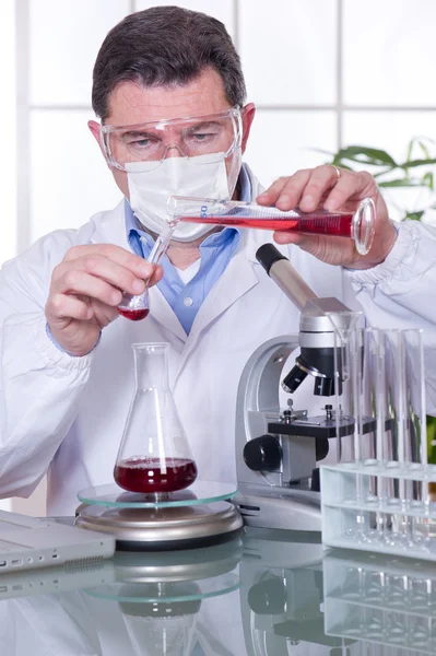 stock image Doctor at laboratory blood examination