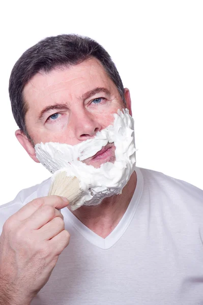 Barba de barbear homem — Fotografia de Stock