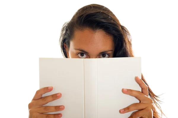 Nastolatka z białej księgi — Zdjęcie stockowe