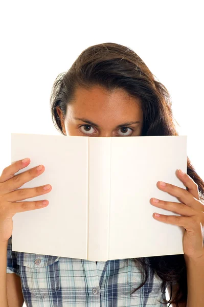 Nastolatka z białej księgi — Zdjęcie stockowe
