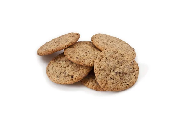 Některé soubory cookie na bílém pozadí — Stock fotografie