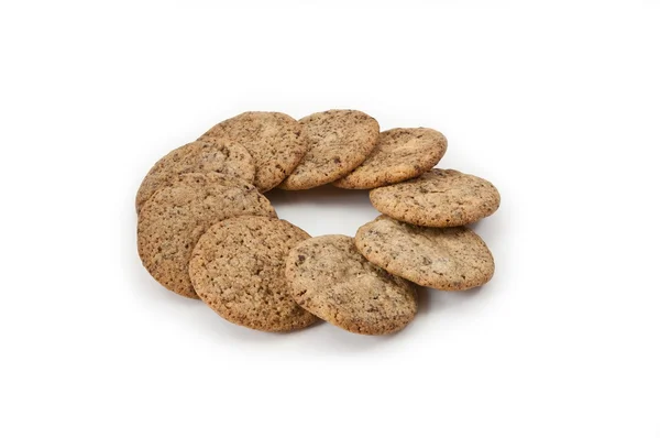 Círculo de galletas sobre fondo blanco — Foto de Stock