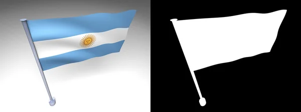 Прапор Аргентини на стовпі — стокове фото