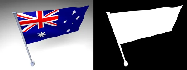 Australische Flagge auf einer Stange — Stockfoto