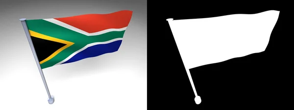 Güney Afrika bayrak kutup — Stok fotoğraf