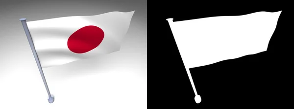 Bendera Jepang pada tiang — Stok Foto