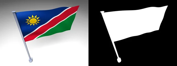Namibia flag on a pole — Stock Photo, Image