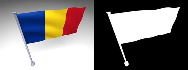 Bandera de Rumanía en un poste —  Fotos de Stock