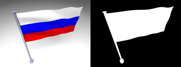 Russische Flagge auf einer Stange — Stockfoto