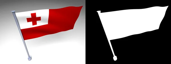 Flaga Tonga na słupie — Zdjęcie stockowe