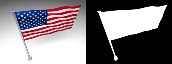 USA vlag op een paal — Stockfoto