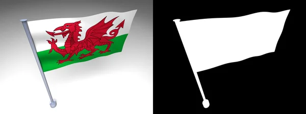 Wales flagga på en stolpe — Stockfoto