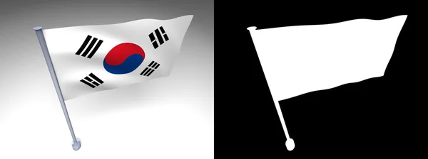 Bandera de Corea del Sur en un polo —  Fotos de Stock