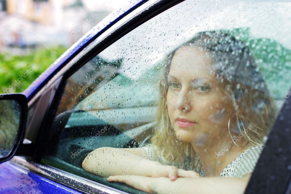 Sad woman and rain — Stock Photo © wrangler #6233057