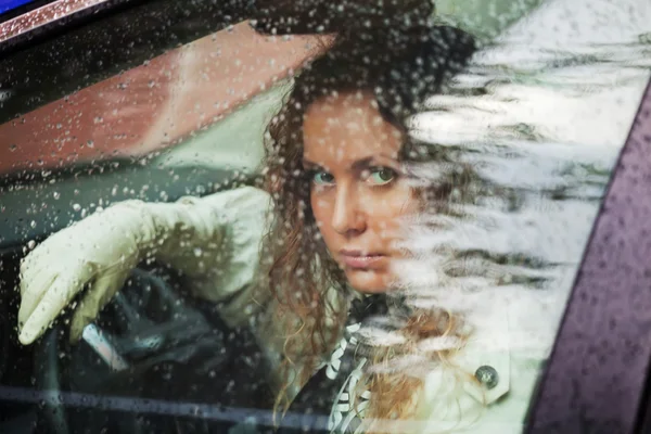 Woman and rain