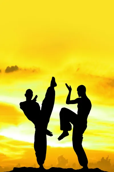 Жовтий бойових мистецтв фону — стокове фото