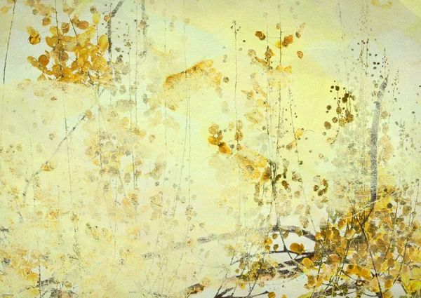 Sárga virág grunge képzőművészeti háttérrel — Stock Fotó