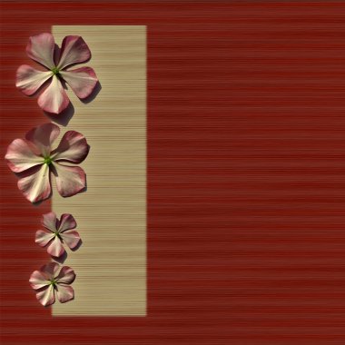 Red and Bamboo Background with Flowers clipart