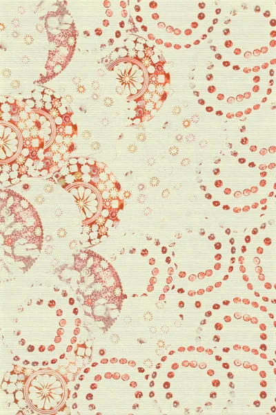 Majenta cirkel juweel op crème geribde papier afdrukken — Stockfoto