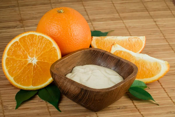 自然なオレンジ クリーム ストック写真