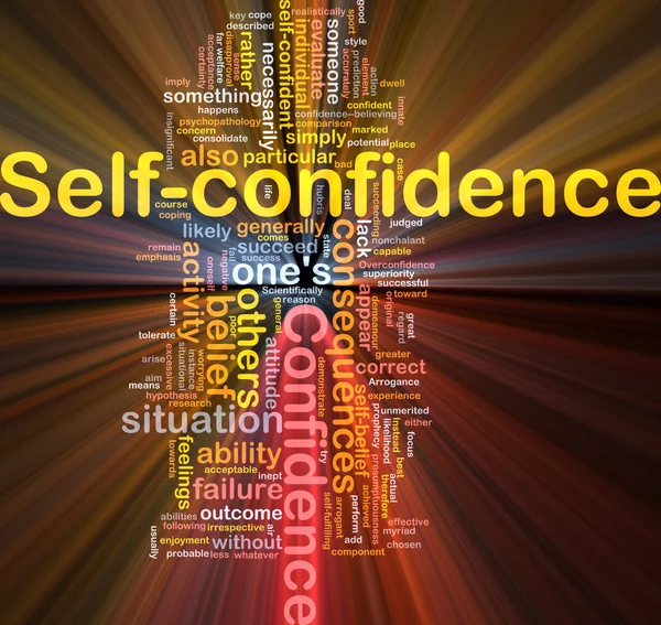 Self-confidence is bone background concept glowing — Stock Photo, Image
