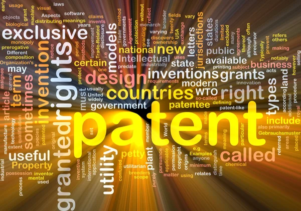 Patent is bone background concept glowing — Stock Photo, Image