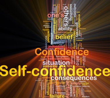 Self-confidence is bone background concept glowing clipart