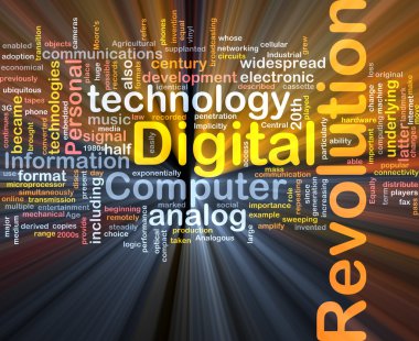 Digital revolution background concept glowing clipart