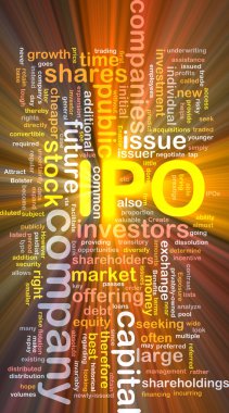 Company IPO is bone background concept glowing clipart