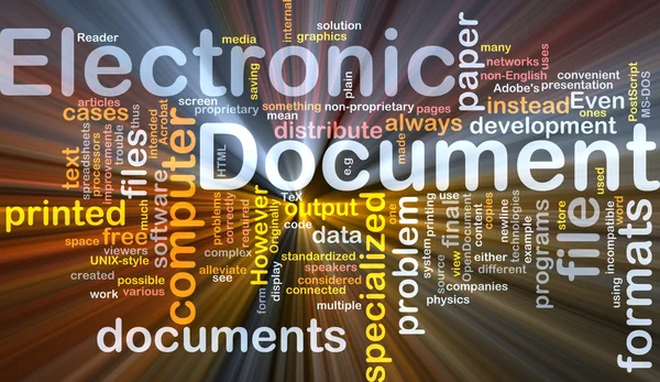 Elektronische documenten is bot achtergrond concept gloeien — Stockfoto