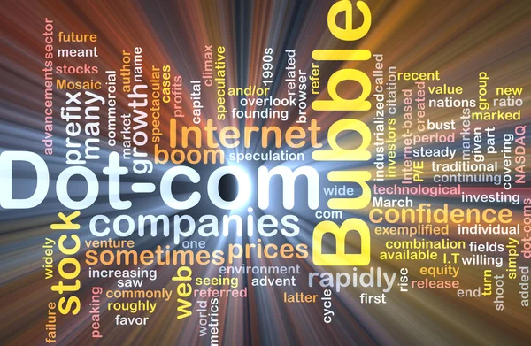 Dot-com buborék háttér koncepció izzó — Stock Fotó
