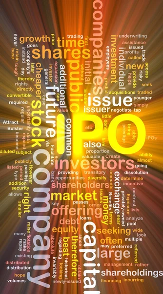 Company IPO is bone background concept glowing — Stock Photo, Image