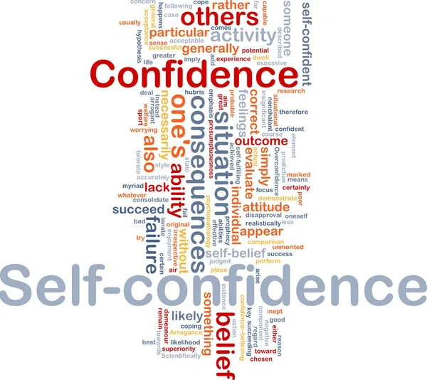 Auto-confiança é conceito de fundo ósseo — Fotografia de Stock
