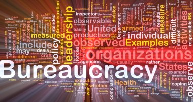 Bureaucracy is bone background concept glowing clipart