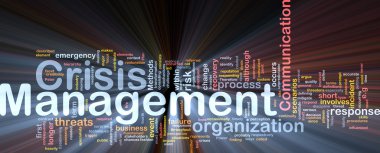 Crisis management is bone background concept glowing clipart