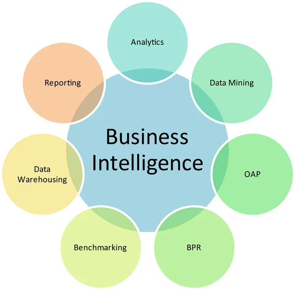 Business intelligence management diagram — Stockfoto