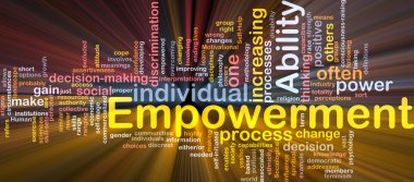 Empowerment is bone background concept glowing clipart