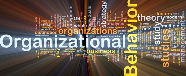 Organizational behavior is bone background concept glowing