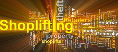 Shoplifting background concept glowing clipart