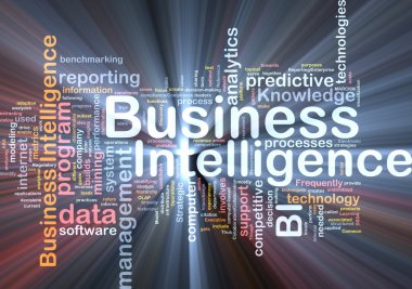 Business intelligence background concept glowing