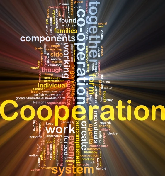Cooperazione concetto di fondo incandescente — Foto Stock