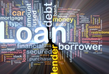 Loan background concept glowing clipart