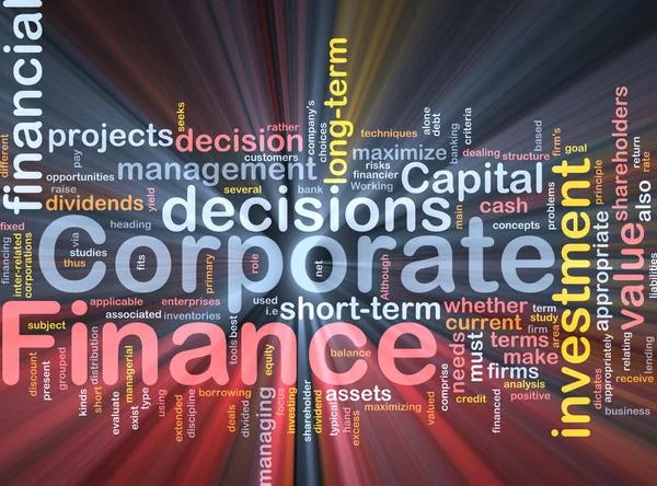 Corporate Finance Hintergrundkonzept glüht — Stockfoto