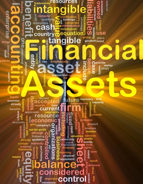 Financiële activa achtergrond concept gloeien — Stockfoto