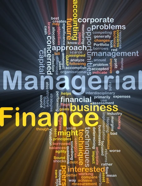 Managerial finance background concept glowing — Stock Photo, Image
