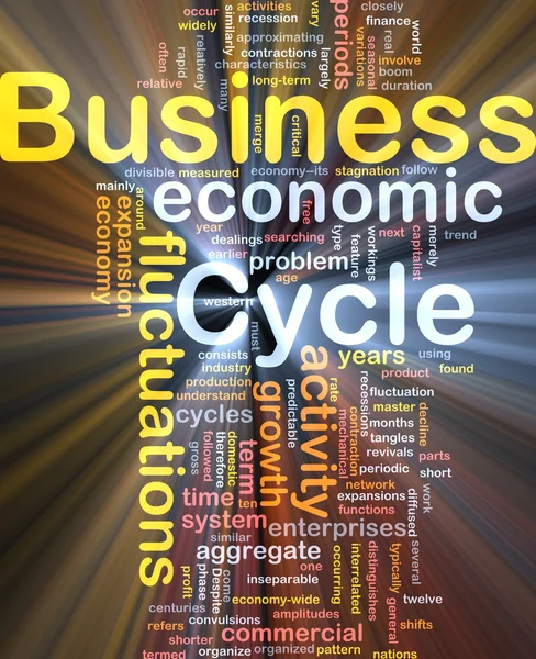Business cycle background concept glowing — Stock Photo, Image